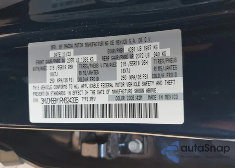 2024 Mazda Cx-30 2.5 S Select Sport from USA, damaged, VIN 3MVDMBBM1RM624335